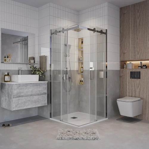 Душевой уголок Grossman Classic 100х100 300.K33.04.1010.10.00 профиль Хром стекло прозрачное