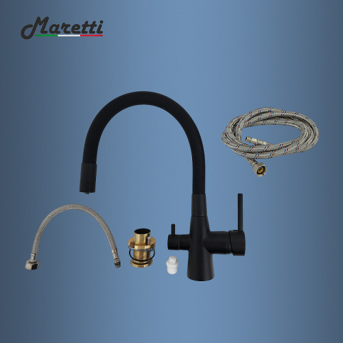 Смеситель для кухни Maretti Project Black PB31RGF71 Черный матовый латунь