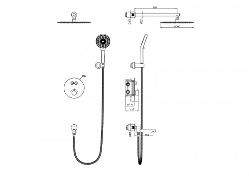 Душевая система Wonzon &amp; Woghand WW-88929010-CR с термостатом цвет Хром