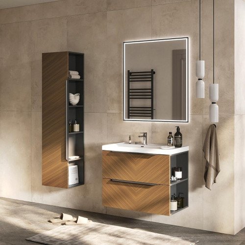 Шкаф пенал Equil Forest 40 ppFОREST40.R/L-31 подвесной цвет Орех Графит