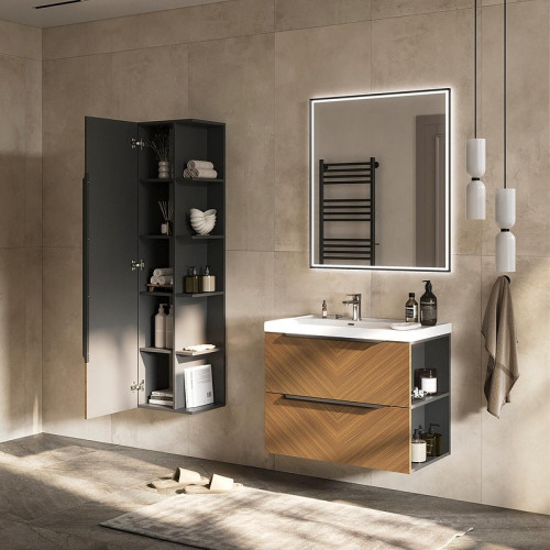 Шкаф пенал Equil Forest 40 ppFОREST40.R/L-31 подвесной цвет Орех Графит