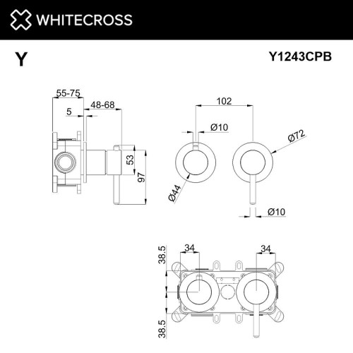 Смеситель для душа Whitecross Y copper brushed Y1243CPB цвет Медь брашированная