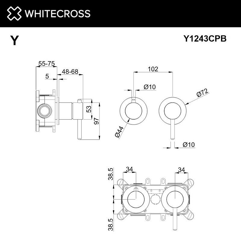 Смеситель для душа Whitecross Y copper brushed Y1243CPB цвет Медь брашированная