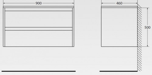 Тумба под раковину BelBagno Kraft 90 KRAFT-900-2C-SO-RT подвесная Табачный дуб МДФ / ЛДСП