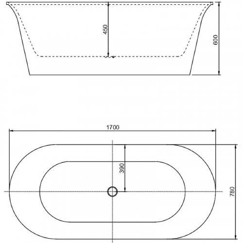 Акриловая ванна Aquanet Smart 170x78 260053 без гидромассажа