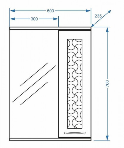 Зеркало со шкафом Stella Polar Ванда 50/С SP-00000198 с подсветкой Белое