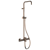 Душевая система Remer Elegance EQ34ASSDCU с термостатом цвет Медь брашированная