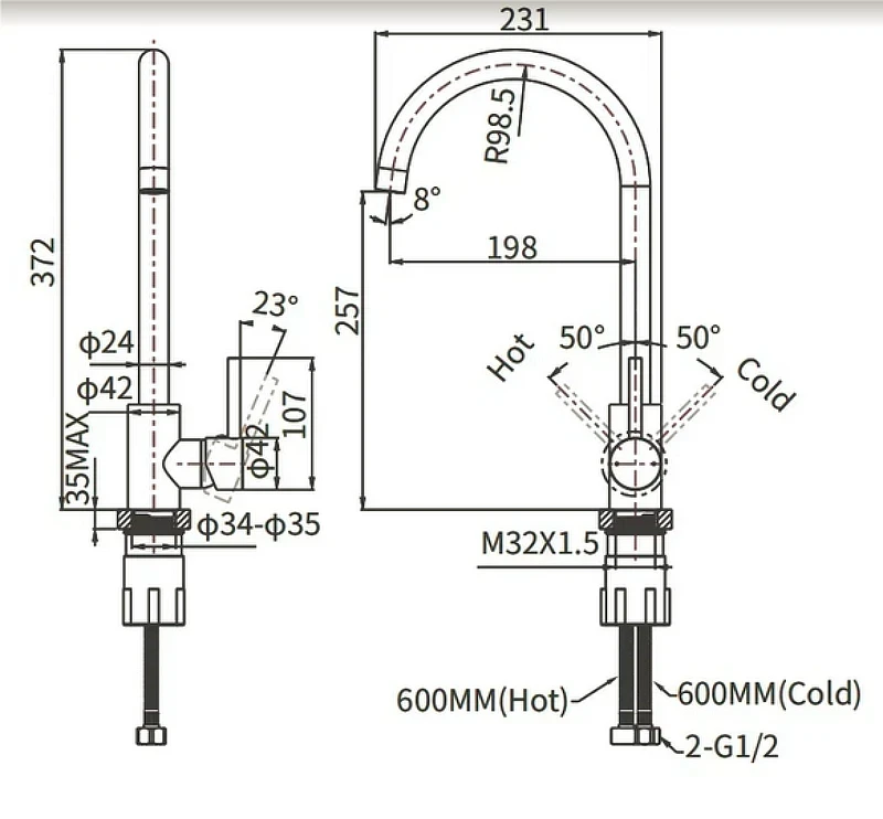 Смеситель для кухни Arrow AG4510AM цвет Хром
