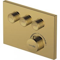 Смеситель для душа WasserKRAFT Sauer 7158 Thermo с термостатом Золото глянцевое латунь встраиваемый