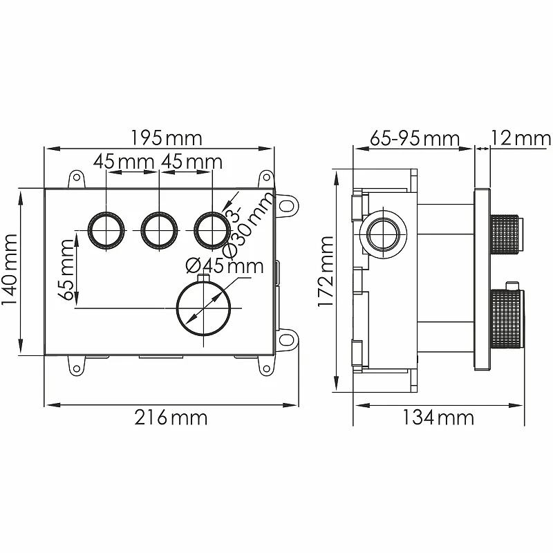 Смеситель для душа WasserKRAFT Sauer 7158 Thermo с термостатом Золото глянцевое латунь встраиваемый