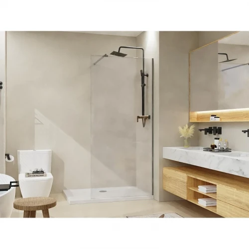 Душевая перегородка Azario Walk-In 110 AZ-251-110-MGR-CL профиль Графит матовый стекло прозрачное