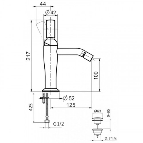 Смеситель для биде Webert Opera OA840102980 Розовое золото