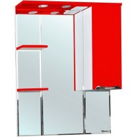 Зеркало со шкафом Bellezza Альфа 75 R 4618812001038 с подсветкой Белое Красное МДФ / ЛДСП, стекло