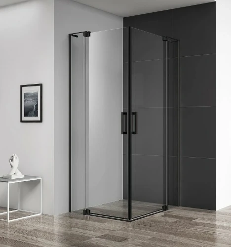Душевой уголок Cezares Slider 90x90 SLIDER-A-2-80/90-C-NERO профиль Черный матовый стекло прозрачное