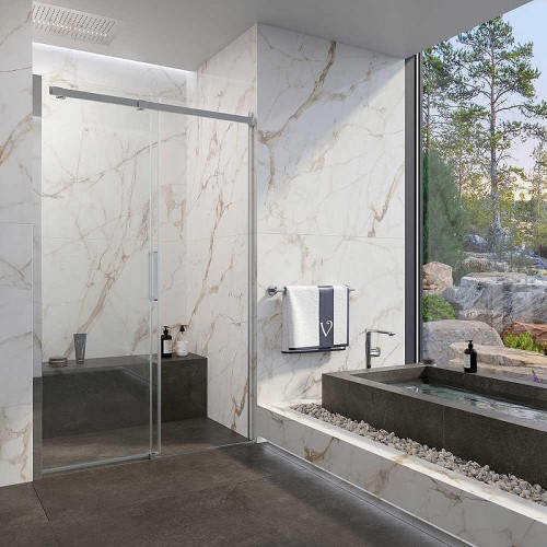 Душевая дверь Veconi Vianno VN-70CH 130 VN70CH-130-01-C4 профиль цвет Хром стекло прозрачное