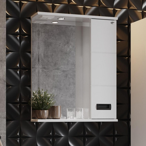 Зеркало со шкафом Onika Балтика 58 R 205846 с подсветкой цвет Белый