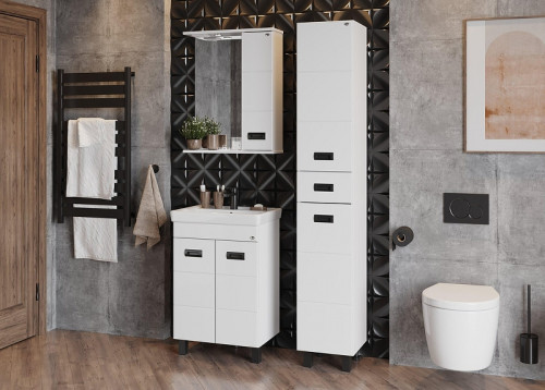 Зеркало со шкафом Onika Балтика 58 R 205846 с подсветкой цвет Белый