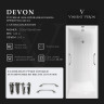 Чугунная ванна Vinsent Veron Devon 175x70 VDV1757045H/VH0012GM-AS цвет Белый с квадратными ручками оружейная сталь и антискользящим покрытием