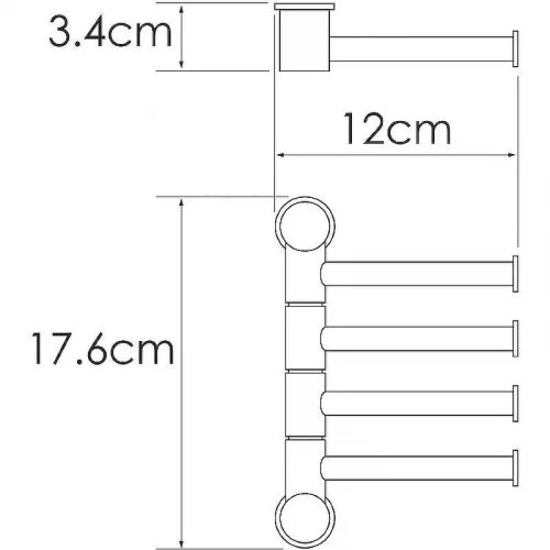 Полотенцедержатель WasserKRAFT K-1054BLACK поворотный Черный матовый