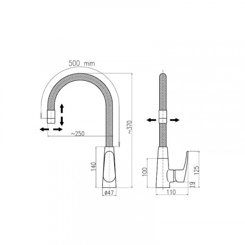 Смеситель для кухни Rav Slezak Amur AM719.5/12B цвет Белый Хром