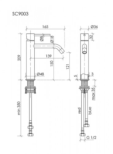Смеситель для раковины Sancos Etna SC9003BN цвет Никель брашированный