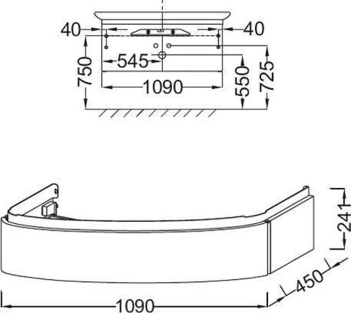 Тумба под раковину Jacob Delafon Presquile 109 EB1101-V13 цвет Коричневый