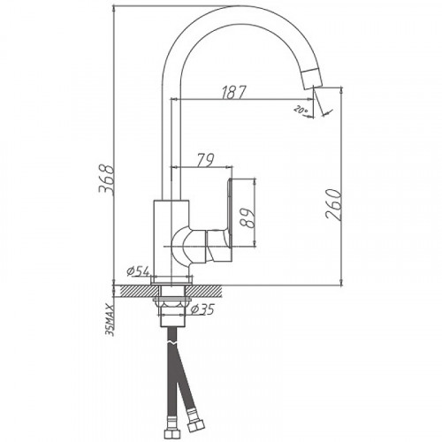 Смеситель для кухни Haiba HB71505 Хром