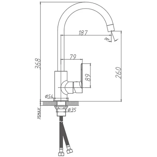 Смеситель для кухни Haiba HB71505 Хром