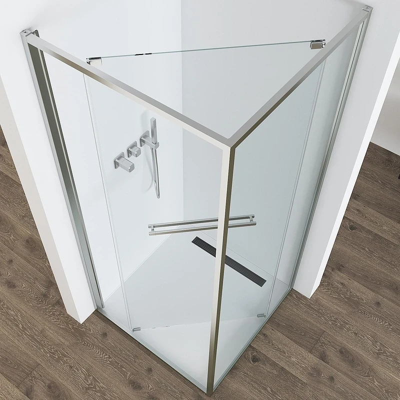 Душевой уголок Black&White S1120-9090N 90x90 11209090N профиль брашированный никель стекло прозрачное
