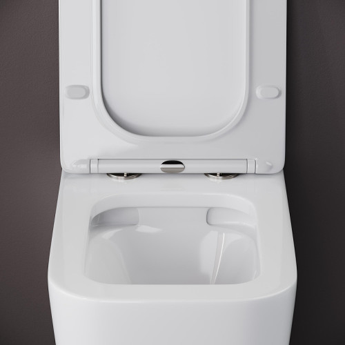 Унитаз с инсталляцией DIWO Ceramicanova Cubic CN1806 + DIWO 4501 с сиденьем Микролифт с клавишей смыва цвет Глянцевый белый
