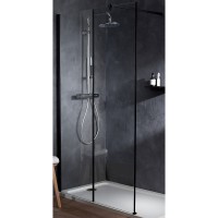 Душевая перегородка Jacob Delafon Serenity 100х200 E14W100-BLV профиль Черный стекло прозрачное