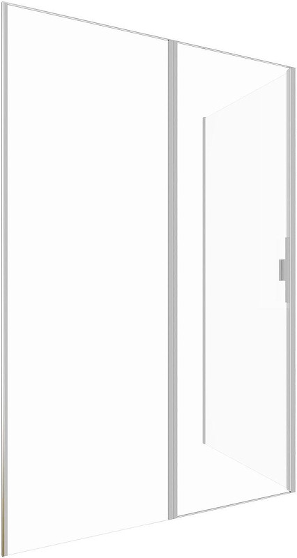 Душевой уголок Allen Brau Priority 140x80 3.31035.BA+3.31041.BA цвет профиля Серебро браш стекло прозрачное