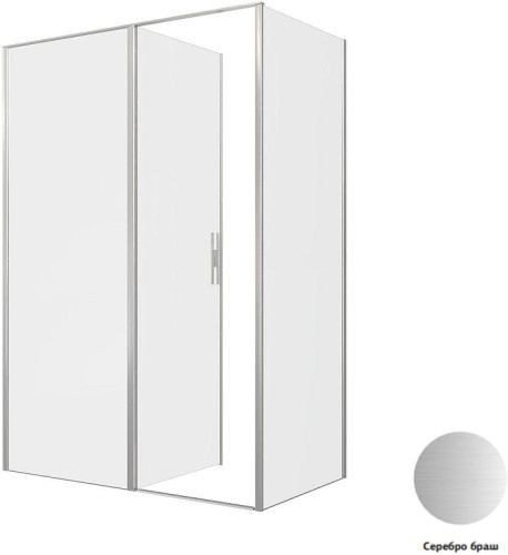Душевой уголок Allen Brau Priority 140x80 3.31035.BA+3.31041.BA цвет профиля Серебро браш стекло прозрачное
