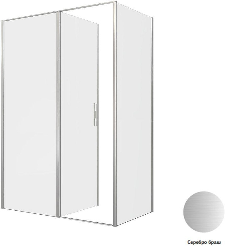 Душевой уголок Allen Brau Priority 140x80 3.31035.BA+3.31041.BA цвет профиля Серебро браш стекло прозрачное