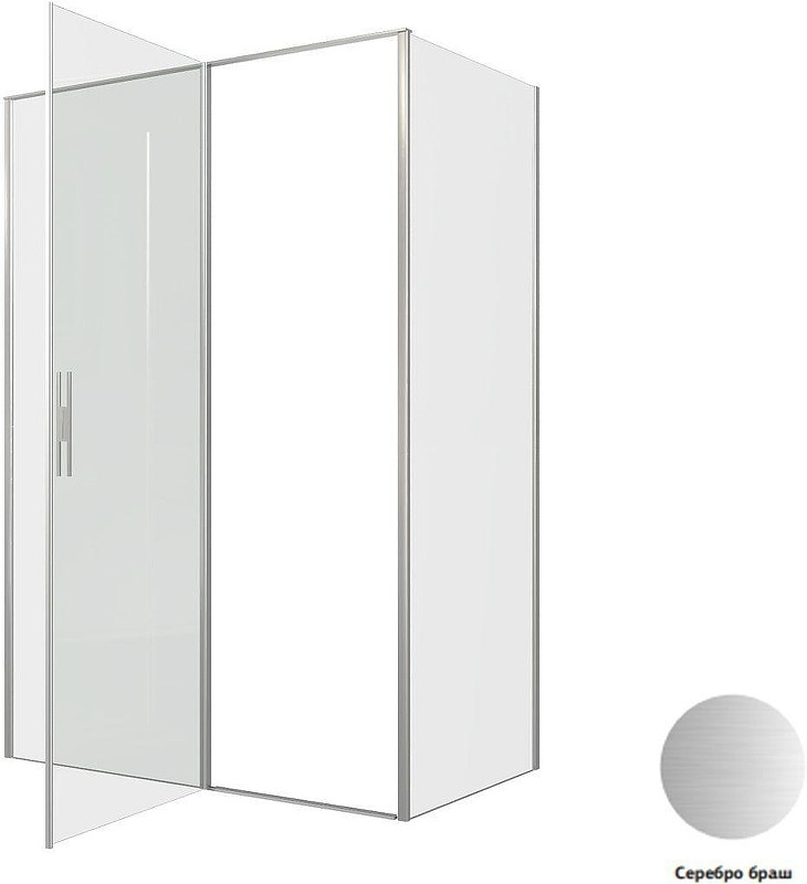 Душевой уголок Allen Brau Priority 140x80 3.31035.BA+3.31041.BA цвет профиля Серебро браш стекло прозрачное