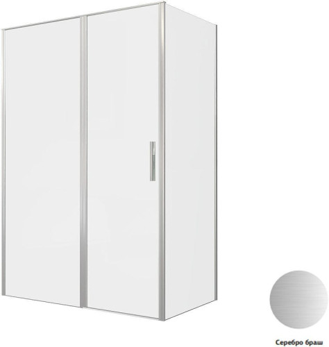 Душевой уголок Allen Brau Priority 140x80 3.31035.BA+3.31041.BA цвет профиля Серебро браш стекло прозрачное