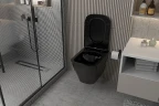 Комплект унитаза Abber Rechteck AC1201MB-AC0105-AC0120MB с сиденьем Микролифт и клавишей смыва цвет Черный матовый