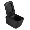 Комплект унитаза Abber Rechteck AC1201MB-AC0105-AC0120MB с сиденьем Микролифт и клавишей смыва цвет Черный матовый