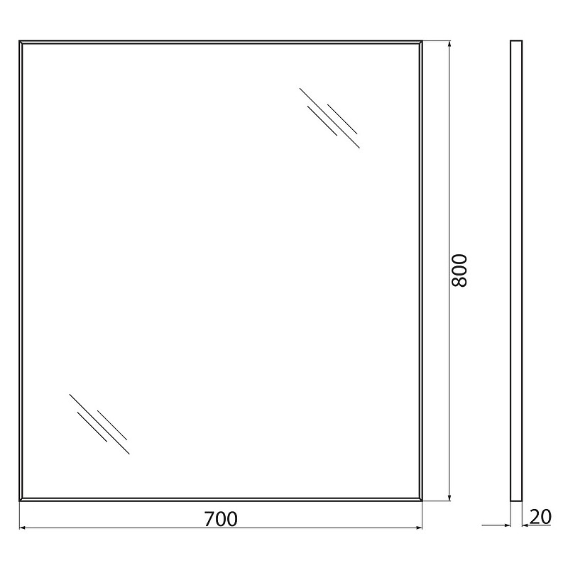 Зеркало BelBagno SPC-AL-700-800 Хром