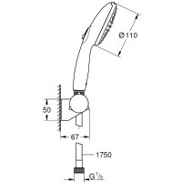 Душевой гарнитур Grohe Tempesta 110 2760130E Хром латунь на стену
