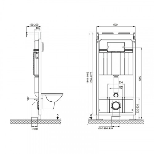 Инсталляция Bettoserb Sava Slim Superior 40006450 для унитаза без клавиши смыва