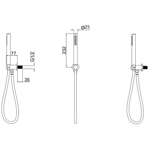 Душевой гарнитур Allen Brau Priority 5.31019-MG Графит брашированный латунь на стену