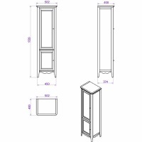 Шкаф пенал TW Veronica Nuovo 50 R VER2050D-B Bianco