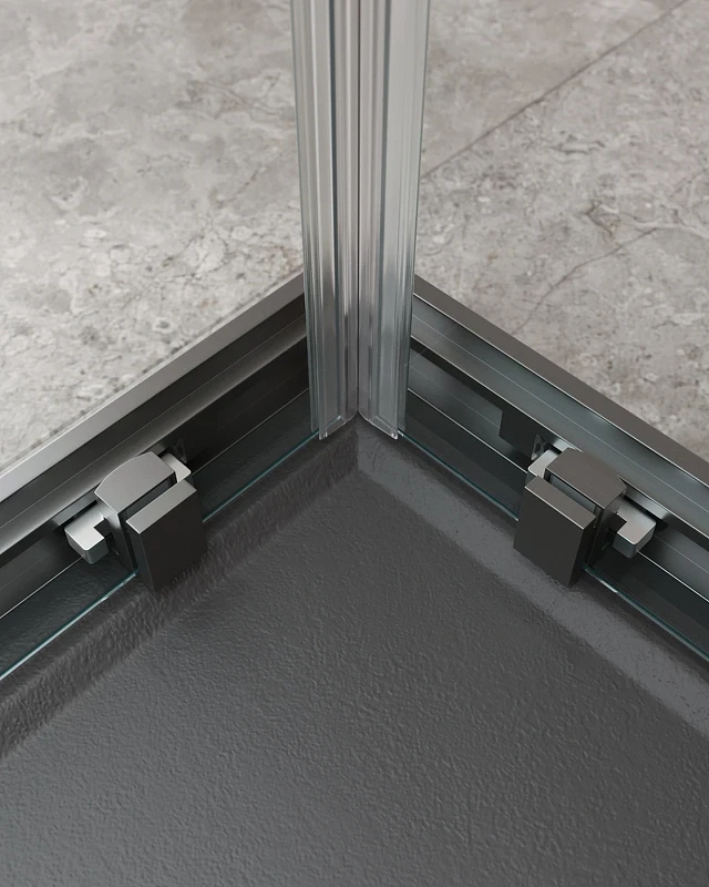 Душевой уголок Cezares Molveno 130x130 MOLVENO-A-22-100+30-C-GM-IV профиль Оружейная сталь стекло прозрачное