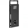 Инсталляция WasserKRAFT Salm 27TLT.010.ME.BL.PB03 для унитаза Черное стекло с клавишей смыва Черный глянец