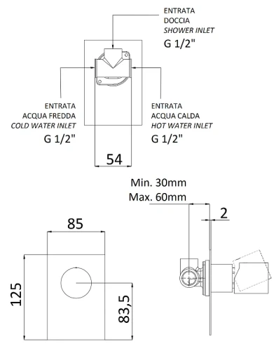 Смеситель для душа Remer Edge EG530BG цвет Золото брашированное
