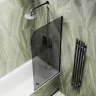 Шторка на ванну Maybah Glass MGV-134-6у 440x1400 в узком профиле Черный стекло графитовое