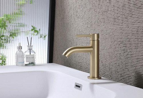 Смеситель для раковины Abber Wasser Kreis AF8110G Золото матовое