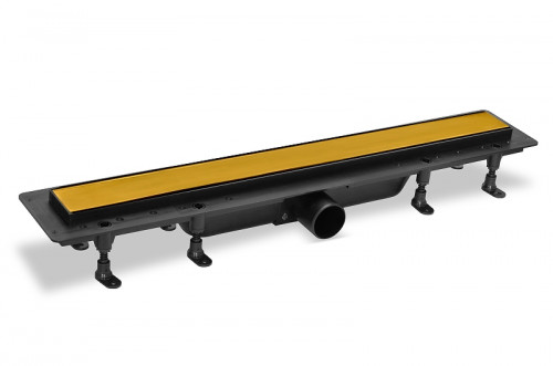 Душевой лоток PlastBrno DESIGN 4 61 SZA9550 с решеткой цвет Матовое золото