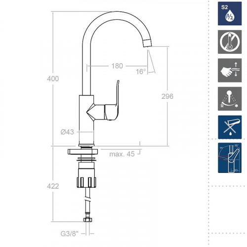 Смеситель для кухни Ramonsoler Ypsilon Plus 640602 Хром